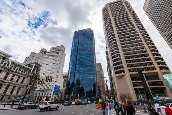 Edificios en el centro de la ciudad en Filadelfia durante spr — Foto de Stock