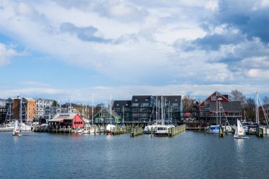 Liman alanı Annapolis, Maryland s ile bulutlu bahar gününde
