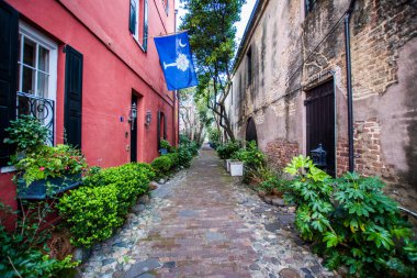 Tarihi şehir merkezi Charleston Güney Carolina sıcak bir günde