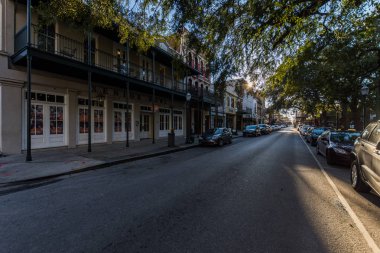 Tarihi şehir merkezi Mobile, Alabama sıcak bir gün boyunca