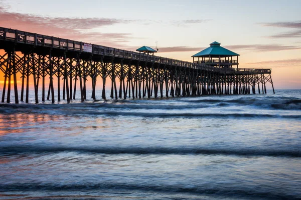 Folly Beach en Folly Beach Island Charleston, Carolina del Sur Dur — Foto de Stock