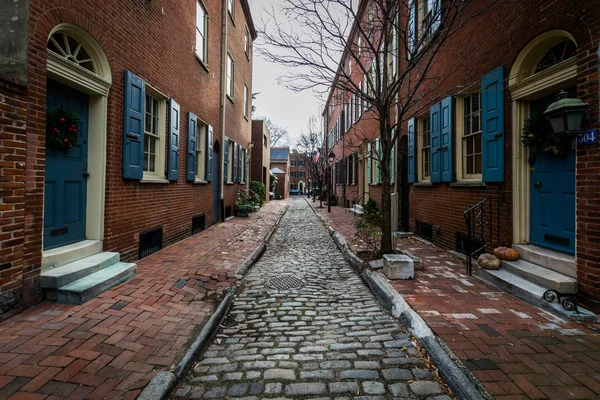 Edificios históricos de ladrillo en Society Hill en Filadelfia, Pensilvania — Foto de Stock