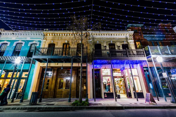 Centro Histórico Mobile, Alabama durante uma Hora Azul da Noite — Fotografia de Stock