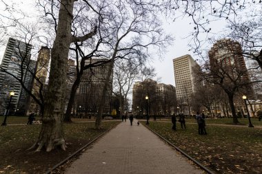 Philadelphia, Pennsylvania 'da kış döneminde Rittenhouse Meydanı