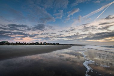 Isle Palms, Charleston Güney arabada evlerde plaj manzarası