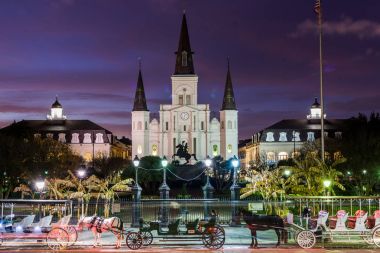 New Orleans, Louisiana Jackson meydanında St. Louis Katedrali 