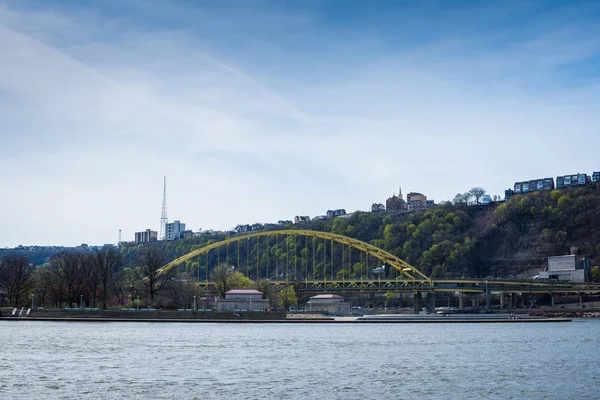 Skyline of Pittsburgh, Pennsylvania from Figheny Landing — стоковое фото