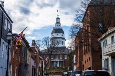 Maryland State Capitol Building sokaklardan Annapolis