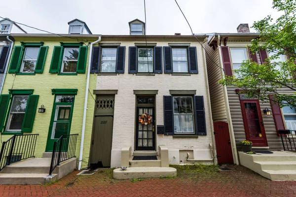 Casas en Third Street en Downtown Historic Federick, Maryland — Foto de Stock