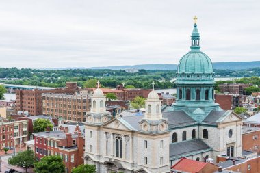 Tarihi şehir merkezinde, hava Harrisburg, Pennsylvania yanına