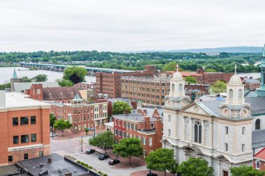 Tarihi şehir merkezinde, hava Harrisburg, Pennsylvania yanına