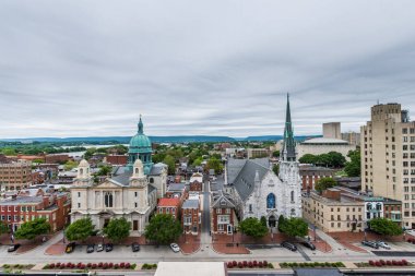 Tarihi şehir merkezinde, hava Harrisburg, Pennsylvania yanına
