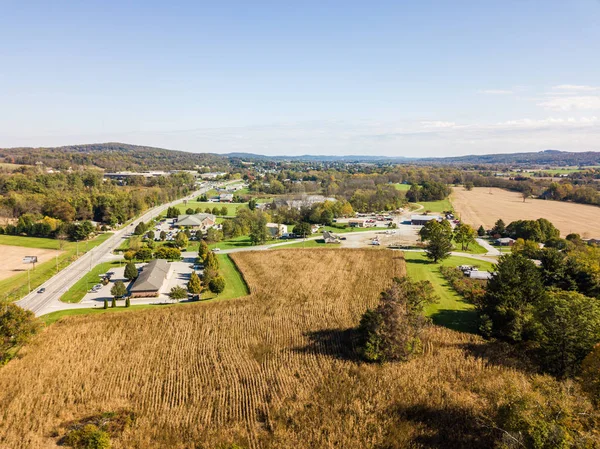 Aerial of Open Land off Route 30 in Gettysburg, Pennsylvnia in the Summer