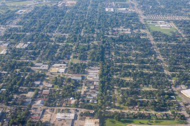 Yukarıdan Houston, Texas varoşlarda bir uçak metropol alanı