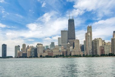 Chicago, Illinois Kuzey Bulvarı kumsalda Michigan Gölü manzarası