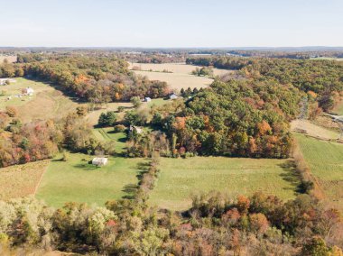 Aerials of Country Farm Land in White Hall, Maryland clipart