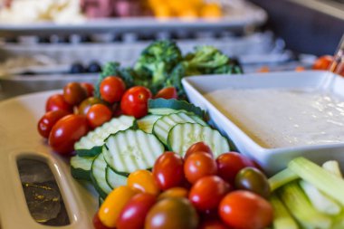 Farklı gıdalar çeşitli açık büfe catering