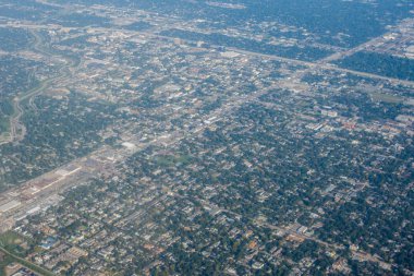 Yukarıdan Houston, Texas varoşlarda bir uçak metropol alanı