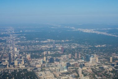 Yukarıdan Houston, Texas varoşlarda bir uçak metropol alanı