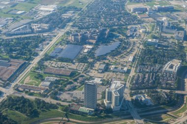 Yukarıdan Houston, Texas varoşlarda bir uçak metropol alanı