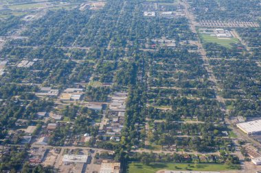 Yukarıdan Houston, Texas varoşlarda bir uçak metropol alanı