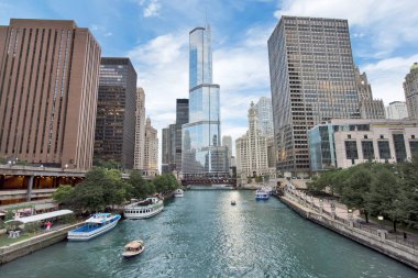 Kuzey Chicago River Riverwalk Kuzey şube Chicago Nehri Chicago, Illinois