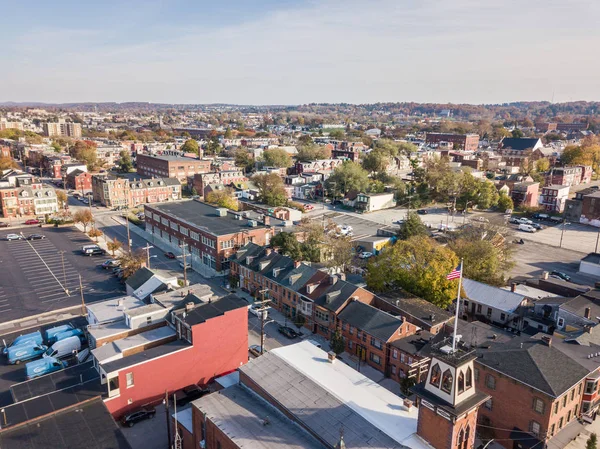 Luchtfoto Van Downtown York Pennsylvania Naast Historic District Royal Square — Stockfoto