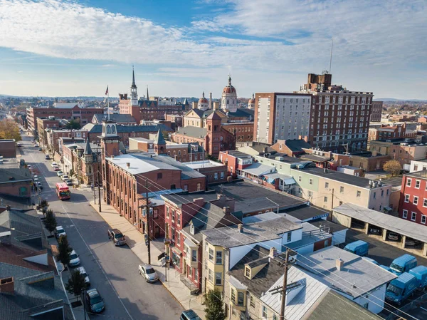 Aerial Downtown York Pennsylvania Vicino Quartiere Storico Royal Square — Foto Stock