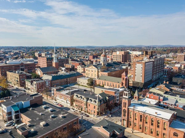 Aérea Del Centro York Pensilvania Junto Distrito Histórico Royal Square — Foto de Stock