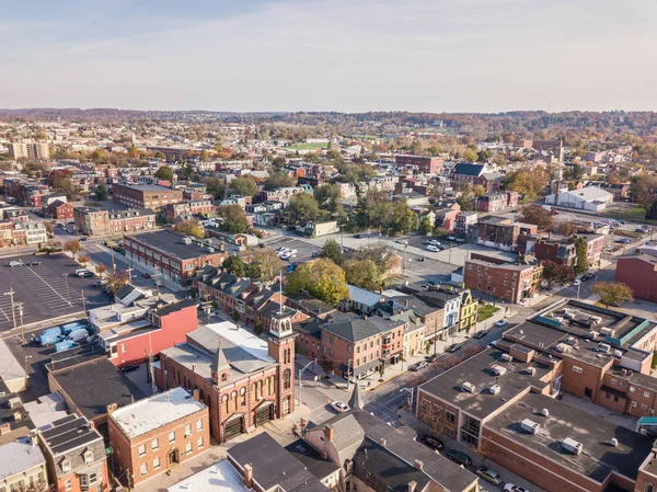 Luchtfoto Van Downtown York Pennsylvania Naast Historic District Royal Square — Stockfoto