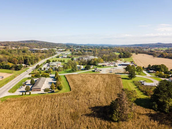 Antena Open Land Pobliżu Trasy Gettysburg Pennsylvnia Lecie — Zdjęcie stockowe