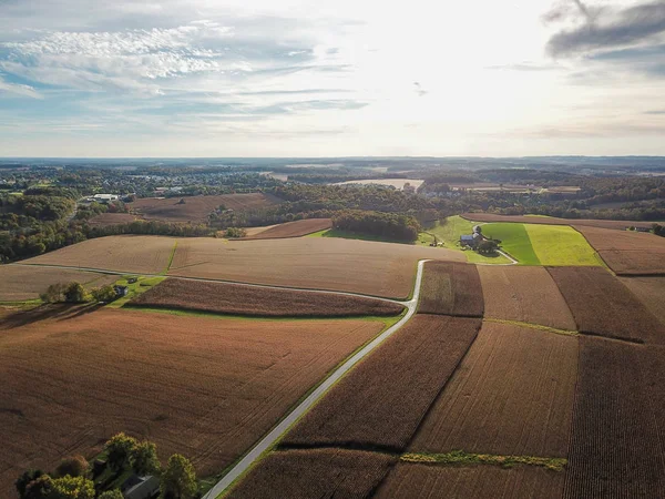 Gruntów Rolnych Shrewsbury Pensylwanii Jesienią — Zdjęcie stockowe