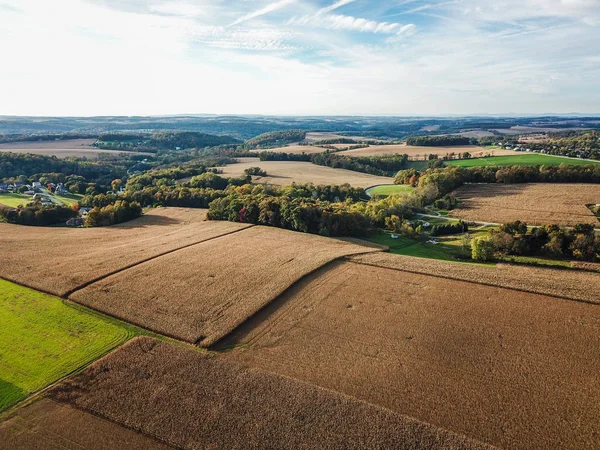 Gruntów Rolnych Shrewsbury Pensylwanii Jesienią — Zdjęcie stockowe