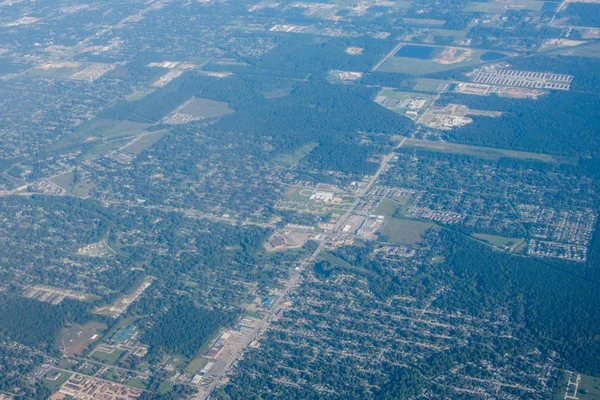 Metropolis Area Houston Texas Banlieues Haut Dans Avion — Photo