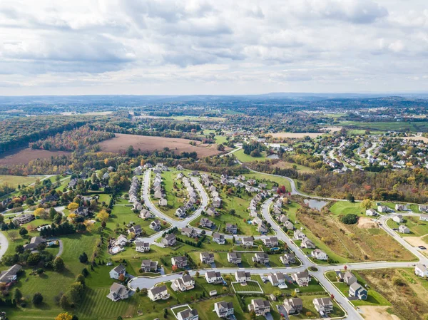 Nya Stadsdelen Redlion Pennsylvania Från Ovan Hösten — Stockfoto