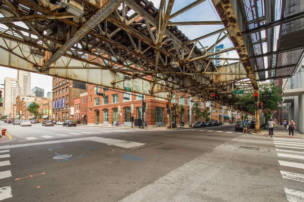 North Chicago River Riverwalk North Branch Chicago River Chicago Illinois — Foto de Stock