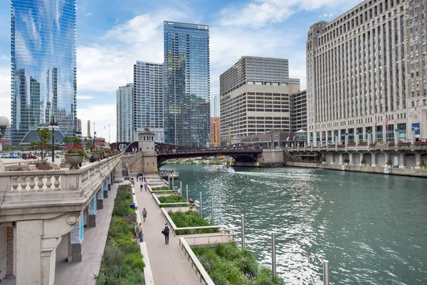 Északi Chicago River Chicago Illinois Északi Chicago River Riverwalk — Stock Fotó