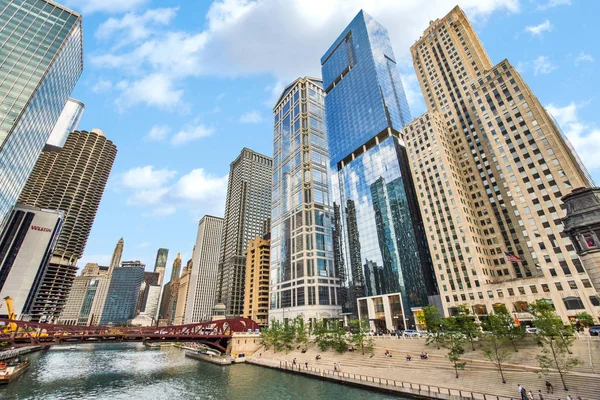 Northern Chicago River Riverwalk North Branch Chicago River Chicago Illinois — Fotografia de Stock