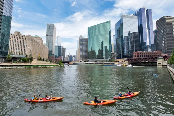 Severní Riverwalk Severní Větev Chicago River Chicagu Illinois — Stock fotografie