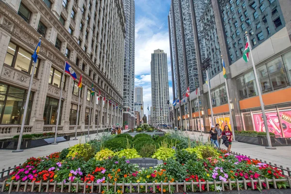 Régi Belváros Városrészben Chicago Illinois Közelében Magnificent Mile — Stock Fotó