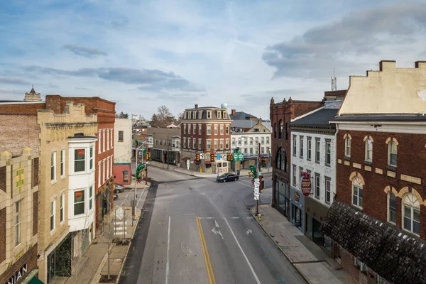 Luchtfoto Van Downtown Hanover Pennsylvania Naast Het Plein — Stockfoto