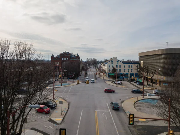 Luchtfoto Van Downtown Hanover Pennsylvania Naast Het Plein — Stockfoto