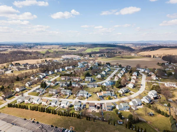 Antenn Bostäder Och Jordbruksmark Red Lion Pennsylvania York County — Stockfoto