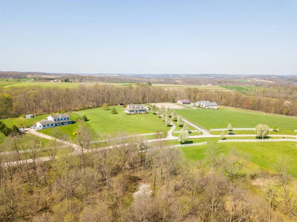 Aerial of Farmland en Fawn Grove / Delta, Pensilvania — Foto de Stock