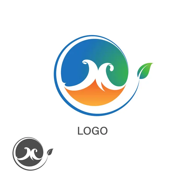 Wave leaf logo — Stock Vector