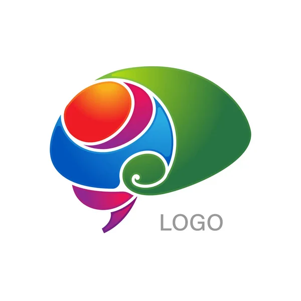 Цвет мозга логотип — стоковый вектор
