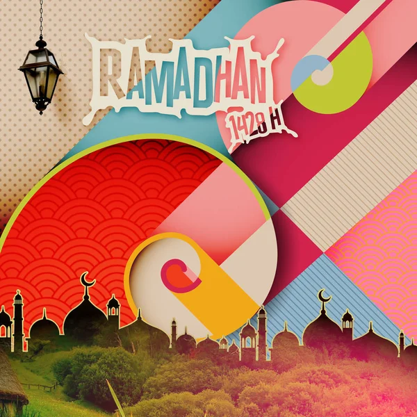 Cartaz do vintage ramadhan — Fotografia de Stock