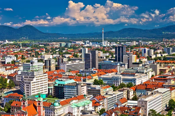 Aerial skyline of Ljubljana city — Stock Photo, Image