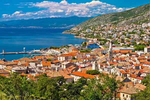 Town of Senj seafront aerial view — Stock Photo, Image