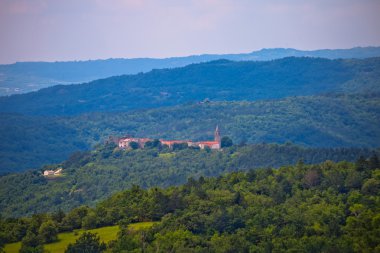 Istrian landscape and hill village Boljun  clipart